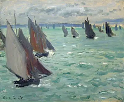 Voiliers en Mer (Sailboats at Sea) Claude Monet